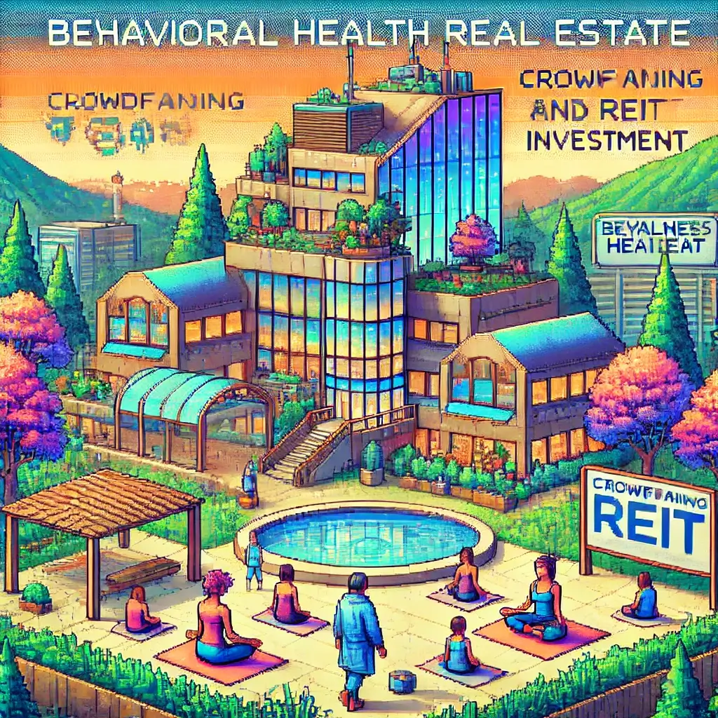 11 behavioral health real estate moves that de-risk your first $1k (2025) 10 Pixel art of a futuristic wellness retreat campus for behavioral health real estate, with meditation outdoors, nature, and subtle references to crowdfunding and REITs.