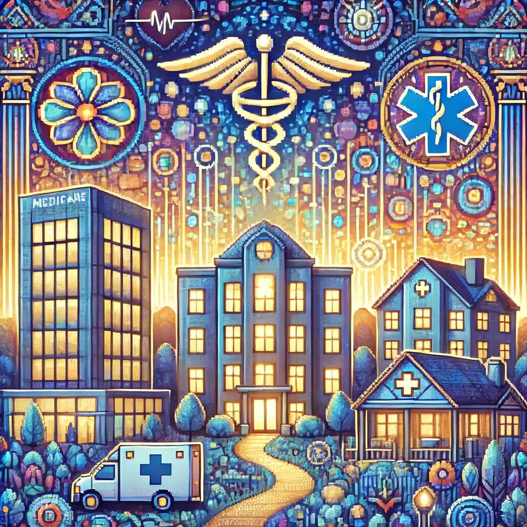9 Sharp Moves for hospice care REITs (So You Don’t Overthink It) 10 Pixel art illustration of hospice care REITs, featuring senior housing, skilled nursing facilities, and medical office buildings in a vibrant, ornate style with healthcare motifs, Medicare symbols, and referral pathways.